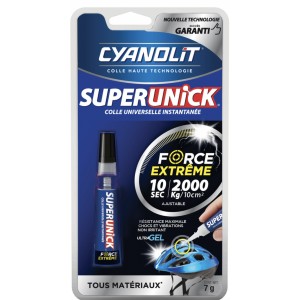 Colle universelle extra forte 200kg/cm2 tous supports 7gr CYANOLIT SUPER UNICK 3045203000621