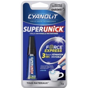 Colle universelle extra forte 200kg/cm2 tous supports 3gr CYANOLIT SUPER UNICK 3045205040502