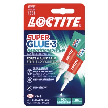 Lot 2 tube colle repositionnable gel super glue 3 LOCTITE réparation courante 3178041363082