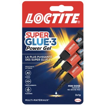 Lot 3 colle ultra puissante gel flexible enrichi en caoutchouc super glue 3 LOCTITE réparation courante 3178041304450