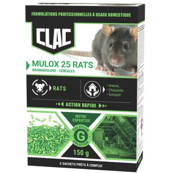 Raticide rats céréales blé vert attractif action rapide efficace contre rat noir brun 150G CLAC 3308084071907