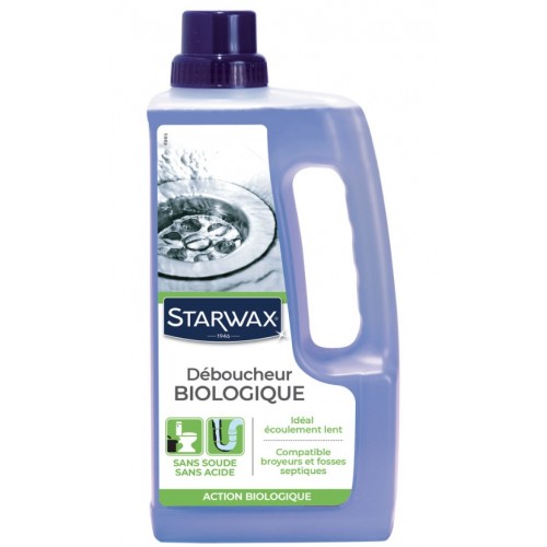 Déboucheur biologique pour canalisation bouchon organique graisse savon STARWAX 3365000006528
