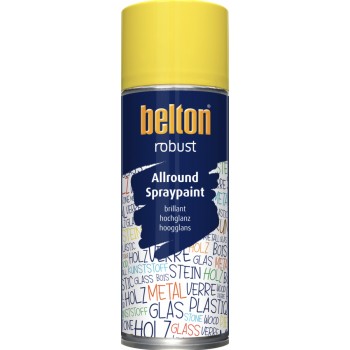 Aérosol peinture haute résistance Jaune zinc brillant RAL 1018 ROBUST BELTON 4015962815124