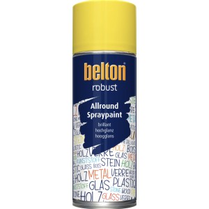 Aérosol peinture haute résistance Jaune zinc brillant RAL 1018 ROBUST BELTON 4015962815124
