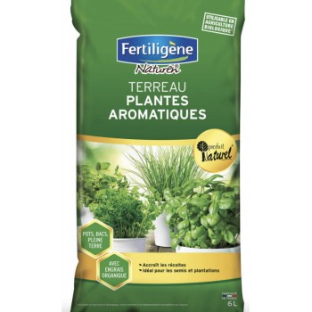 Terreau plantes aromatiques 6L FERTILIGENE basilic thym sauge coriandre 3121970183245