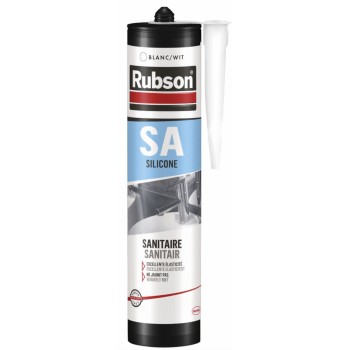 Mastic silicone sanitaire blanc surface émaillée anti moisissures SA RUBSON 3175790005089