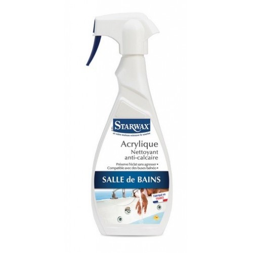 Nettoyant anti calcaire trace de savon surface acrylique baignoire balnéo lavabo douche STARWAX 3365000006740