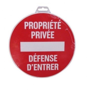 Disque panneau signalisation Propriété privée défense d'entrée °180mm 3306484040196