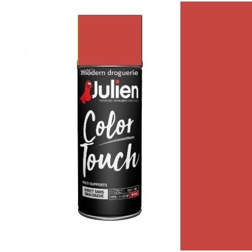 Aérosol peinture tous supports rouge feu brillant ral 3000 JULIEN color touch tous supports 3256615070410