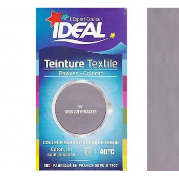 Teinture avec fixateur gris anthracite 67 tissu vêtement textile coton lin viscose soie IDEAL 3045206152679