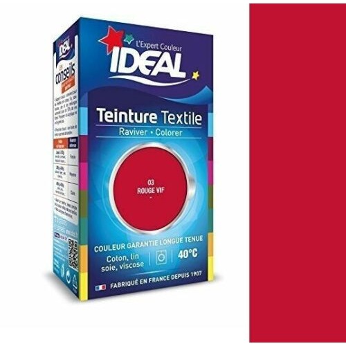 Teinture pour tissus multifibres rouge Ideal 15g