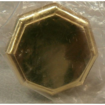 bouton octogonal, laiton massif poli doré diamètre 36 mm avec vis 3297866228373